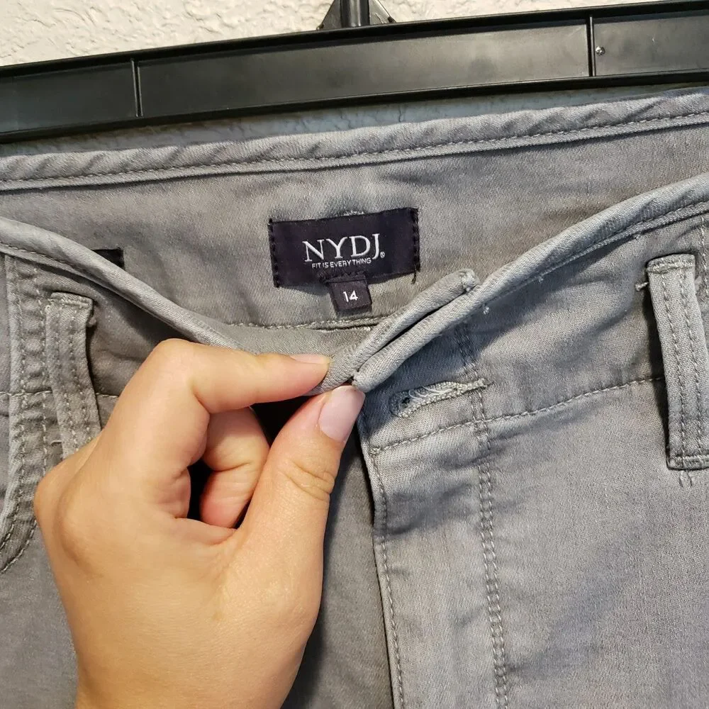 NYDJ Marilyn Straight Gray Crop Capris Jeans Womens 14